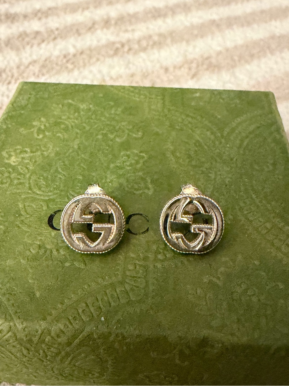 Authentic Gucci interlocking G stud earrings for sale!